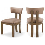 Meridian Furniture - Lavrin Upholstered Dining Side Chair, Tan, Vegan Leather, Walnut, Set of 2 - Indulge in the allure of the Tan Lavrin Dining Side Chair by Meridian Furniture. Its captivating design and luxurious Tan elevate any space with effortless elegance. Crafted with precision and durability in mind, this stunning piece becomes the focal point of gatherings, fostering moments of connection and warmth. Embrace sophistication and style with the Lavrin Dining Side Chair, a testament to exquisite taste and timeless beauty.