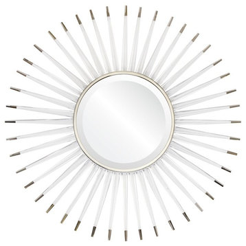 Acrylic Sunburst Mirror, Nickel