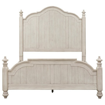 Farmhouse Reimagined White King Poster Bed