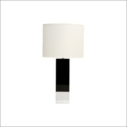 Worlds Away Harper Black Lacquer with Nickel Base Table Lamp - Table Lamps