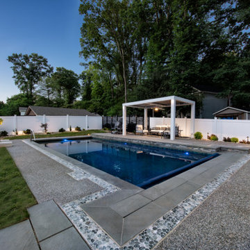Residential Pool with Sun Shelf and Automatic Cover in Greensboro, NC