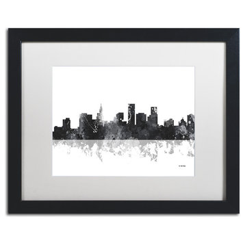 Watson 'St Paul Minnesota Skyline BG-1' Art, Black Frame, 16"x20", White Matte