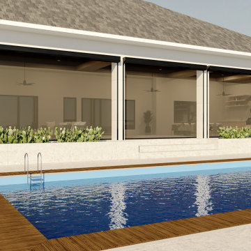 Beautiful Lanai With Pentagon Shutters & Screens