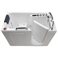 Air and Whirlpool Fully Loaded Walk-In Bathtub, White, Right