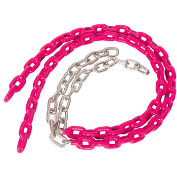 Coated Trapeze Swing Chains, Set of 2, Pink, 3.5'
