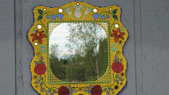 Yellow Garden Lattice Mirror
