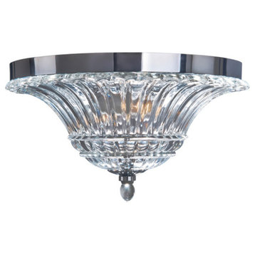 Elegant Designs 2-Light Glass Ceiling Light Glacier Petal Flushmount