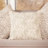 Mediterranean Square Flourish Patterned Decorative Pillow