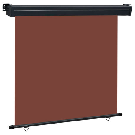 vidaXL Retractable Side Awning Folding Roll up Window Shade 65"x98.4" Brown