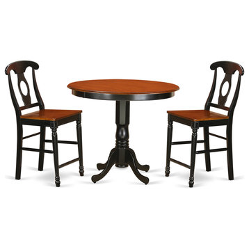 3-Piece Pub Table Set, Small Kitchen Table and 2 Counter Height Stool