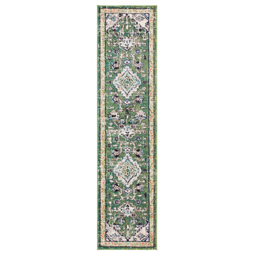 Safavieh Madison Mad474Y Traditional Rug, Green and Turquoise, 2'0"x8'0" Runner