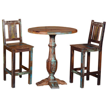 Rainforest 3-Piece Dining Set With 36” Round Pub Table & 2 Bar Chairs