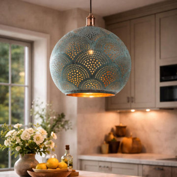 Green Patina Copper Dome Pendant Light
