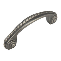 Cosmas - Rope Cabinet Pull, 3" Hole Centers, Set of 25, Antique Silver - Cabinet And Drawer Handle Pulls