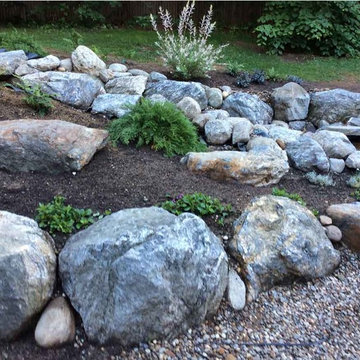 Water feature enhances a new patio