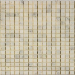 Bestview Stone Mosaic 5/8" x 5/8" Polished Oriental White 203128 - Tile