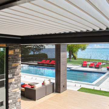 Pergola with Motorized Swivelling Blades