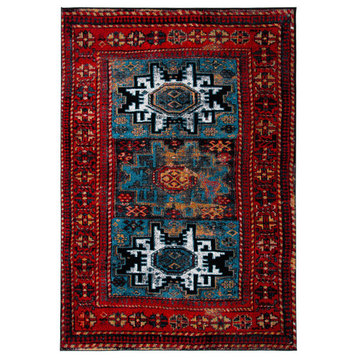 Safavieh Vintage Hamadan Vth213Q Traditional Rug, Red and Light Blue, 8'0"x10'0"