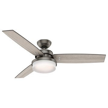 Hunter Fan Company 52" Sentinel Brushed Slate Ceiling Fan With Light and Remote