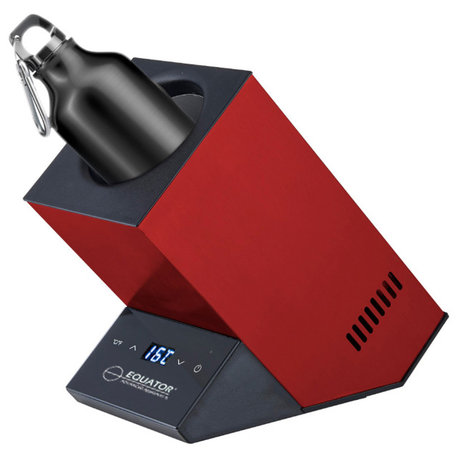Equator 3.6" Diameter Red Single Bottle Chiller with Touch Controls 110V/DC12V