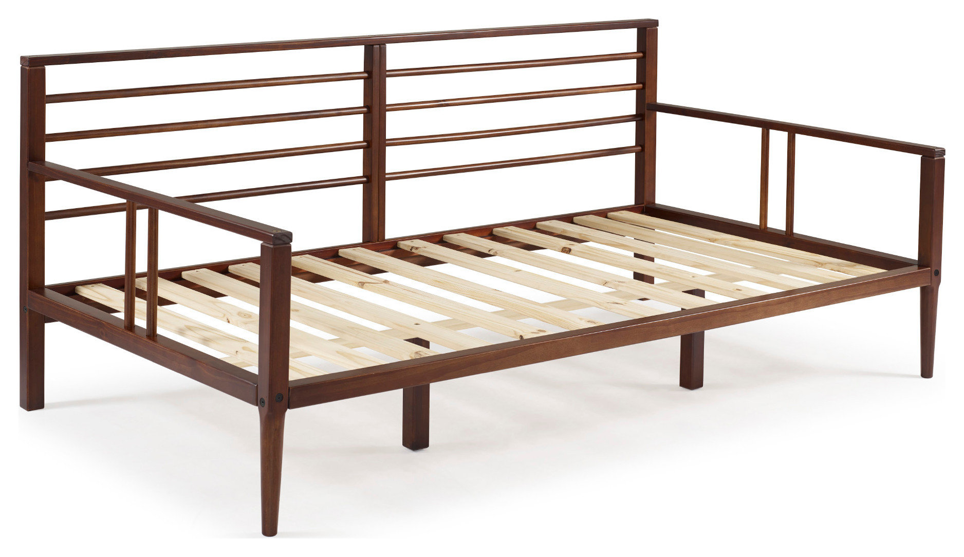 MidCentury Modern Solid Wood Spindle Daybed, Walnut Midcentury