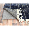 Denim Blue, Hand Knotted Ben Ourain Moroccan Berber Soft Wool Rug, 9'x12'5"