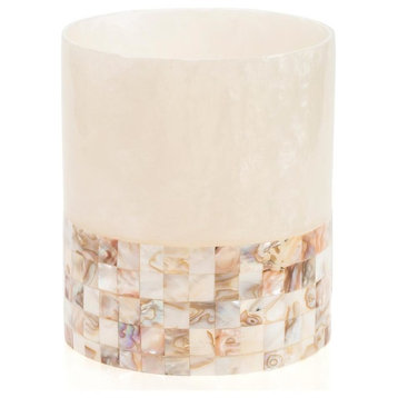 Milano Mother of Pearl Tone Wastebasket