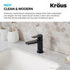 KRAUS Single Handle Bathroom Faucet, Matte Black and Pop Up Drain