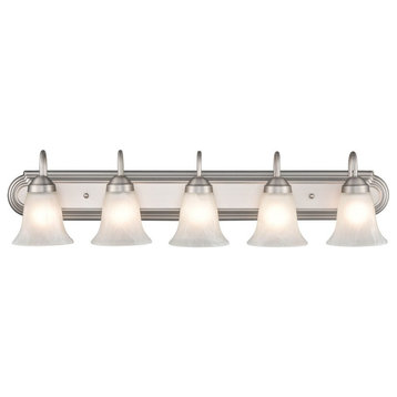 Millennium Lighting 4285-SN 5 Light Bath Vanity-8.5 Inches Tall and 36 Inches Wi