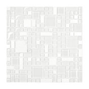 White Modern Marble Glass Kitchen Backsplash Tile, 12"x12"