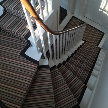 Striped Carpet to Stairs with Black Border in West London