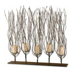 www.essentialsinside.com: fedora, 5 candle beaded metal branch candelabra - Candleholders