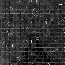Nero Marquina Black Marble 5/8x5/8 Mosaic Tile Polished - Home Accessories & Decor