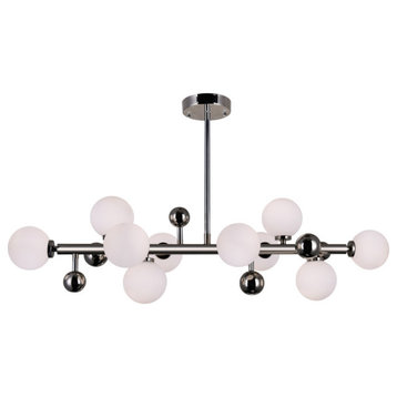 Element 10 Light Chandelier With Polished Nickel Finish