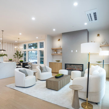 Wide-Angle Great Room: Island Kitchen, Dining and Living in One Space – Bothell
