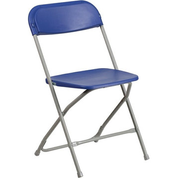 Hercules Series 650 lb. Capacity Premium Blue Plastic Folding Chair