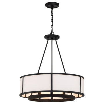 Crystorama BRY-8006-BF 6 Light Chandelier in Black Forged