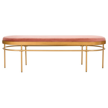 Wiley Oval Bench Dusty Rose/Gold