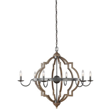 3.5W Six Light Chandelier-Stardust Finish-Incandescent Lamping Type