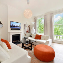 built in and fireplace