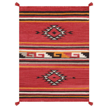 Tuscany Reversible Wool Red Area Rug- 2' 2'' X 3' 0''