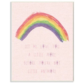 Stupell Industries Love You a Little More Pink Rainbow, 13"x19", Wood Wall Art