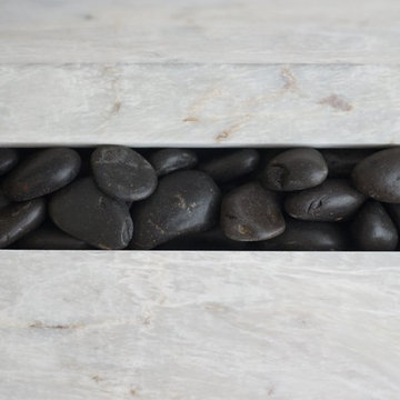 Installing Drain as an Open Trench filled with smooth stones, glass beads or ???