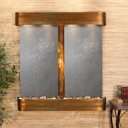 Aspen Falls Wall Fountains with Rustic Copper and Black Featherstone - Indoor Fountains