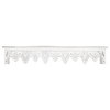 American Art Decor Hand-Carved Wooden Floating Wall Shelf, White 30"