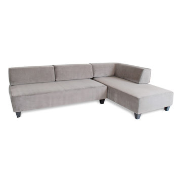 Dot Modern, Modular Sectional in Pewter Gray