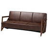 Adriah Midcentury Modern Faux Leather Sofa