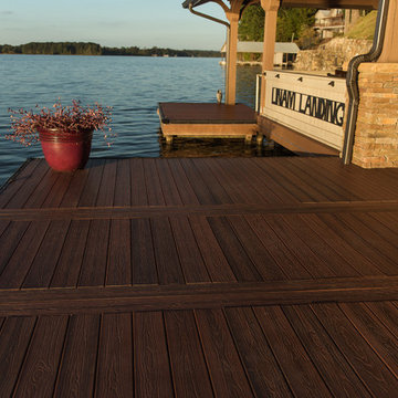 Waterfront Boathouse -- Envision Distinction Shaded Auburn composite decking