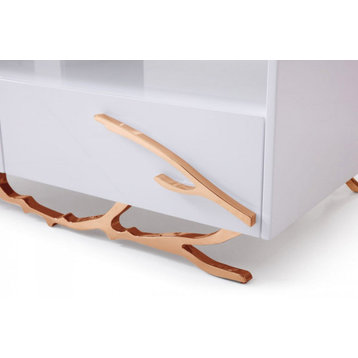 Spiro Modern White and Rose Gold Coffee Table