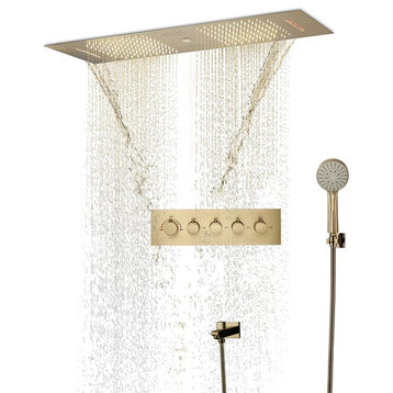 Musical Thermostatic Shower System, Hand Shower, Style E-Phone Control Light